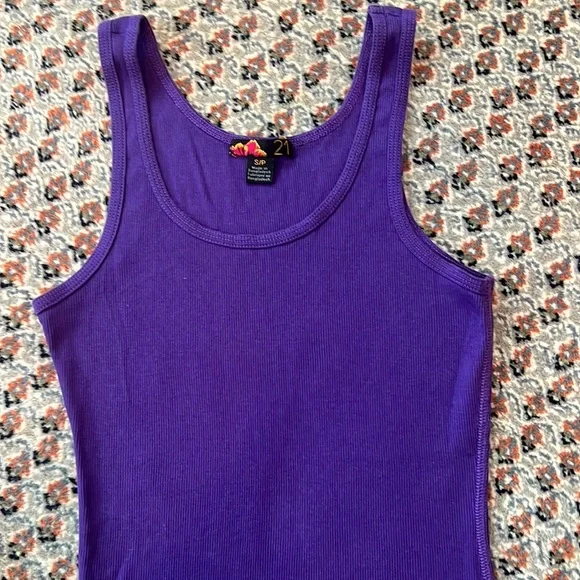 Forever 21 Tops Sale 32 Nwot Forever Ribbed Purple Tank Top